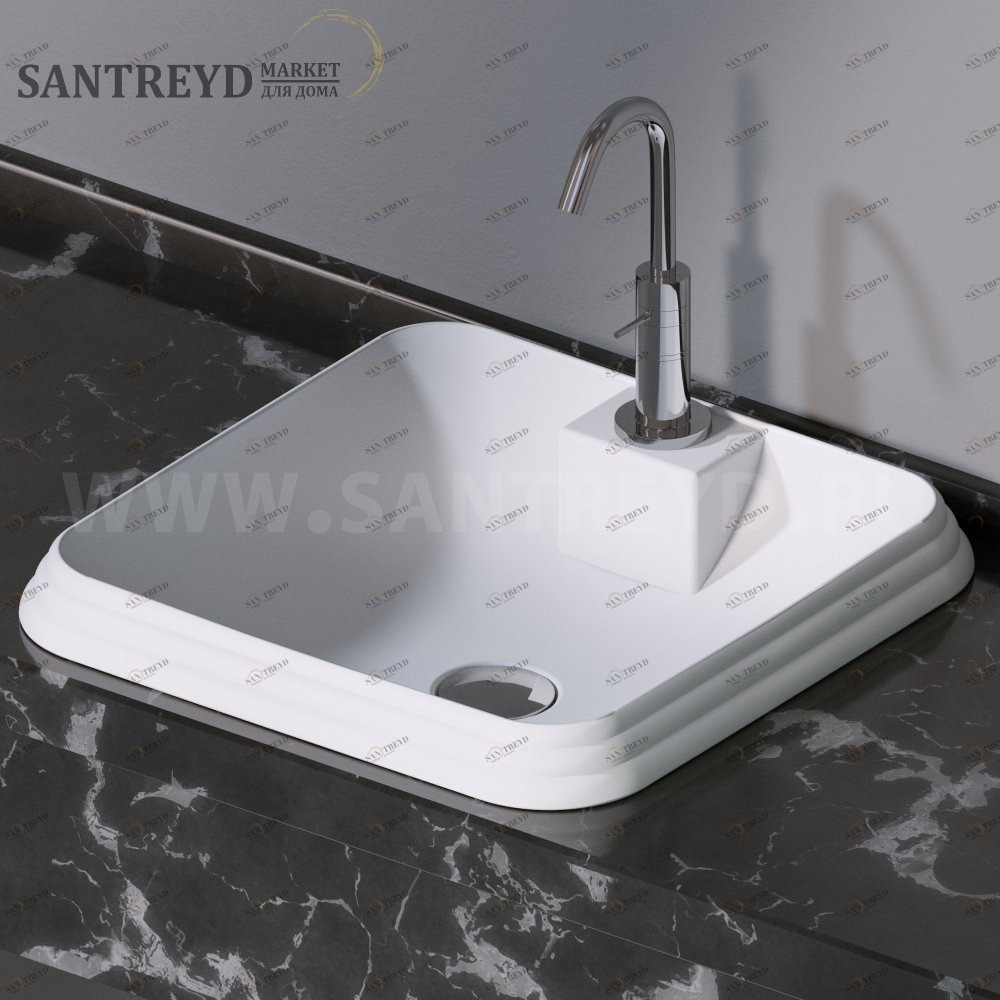 L610101 Накладная раковина под столешницу  квадратная A. e T. Italia GLASS AeT ITALIA