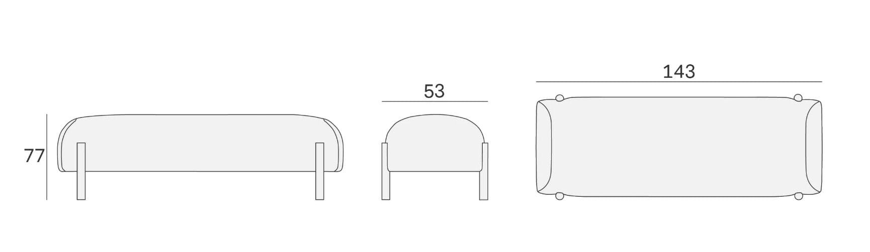 Мягкая скамейка из ткани Novamobili DORA ARCH-00051337 - Вид №6