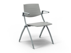 Пластиковый складной штабелируемый стул для конференций с подлокотниками