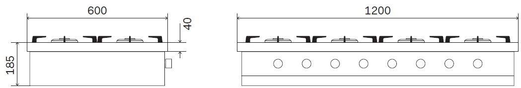 Ilve Газовая плита из нержавеющей стали Professional plus Hcp1208d Santreyd  - Вид №1