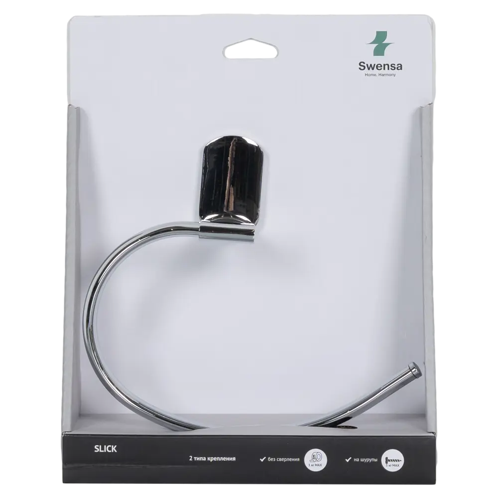 Полотенцедержатель-кольцо Swensa Slick хром для ванной 89368789 STLM-1582219 - Вид №5