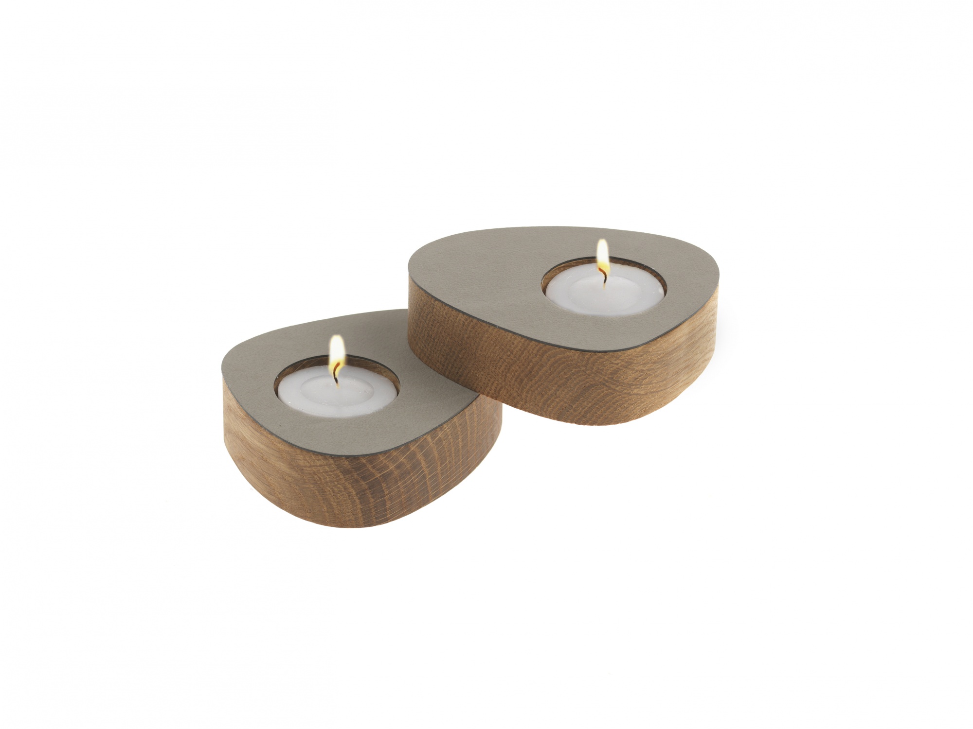 981765 NUPO light grey подсвечник для чайных свечей, фигурный 8х10х2,5см, набор 2шт;LIND DNA 