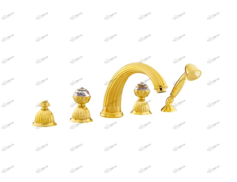 033216.000.50 Набор для ванны с пятью отверстиями и кристаллами сваровски Яркий хром Mestre Artica