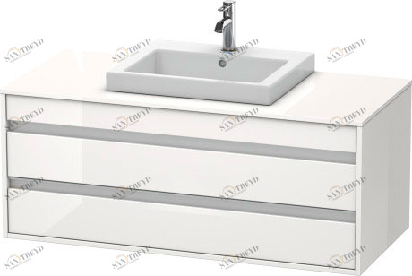 KT675602222 Тумбочка подвесная Ketho #KT6756 1200 x 550 мм Белый глянцевый декор Duravit