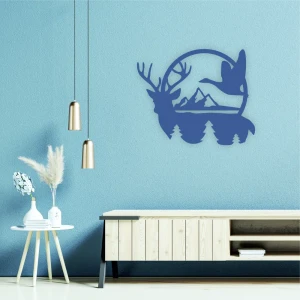 Настенное панно "Олень в лесу" дерево 33x43 см