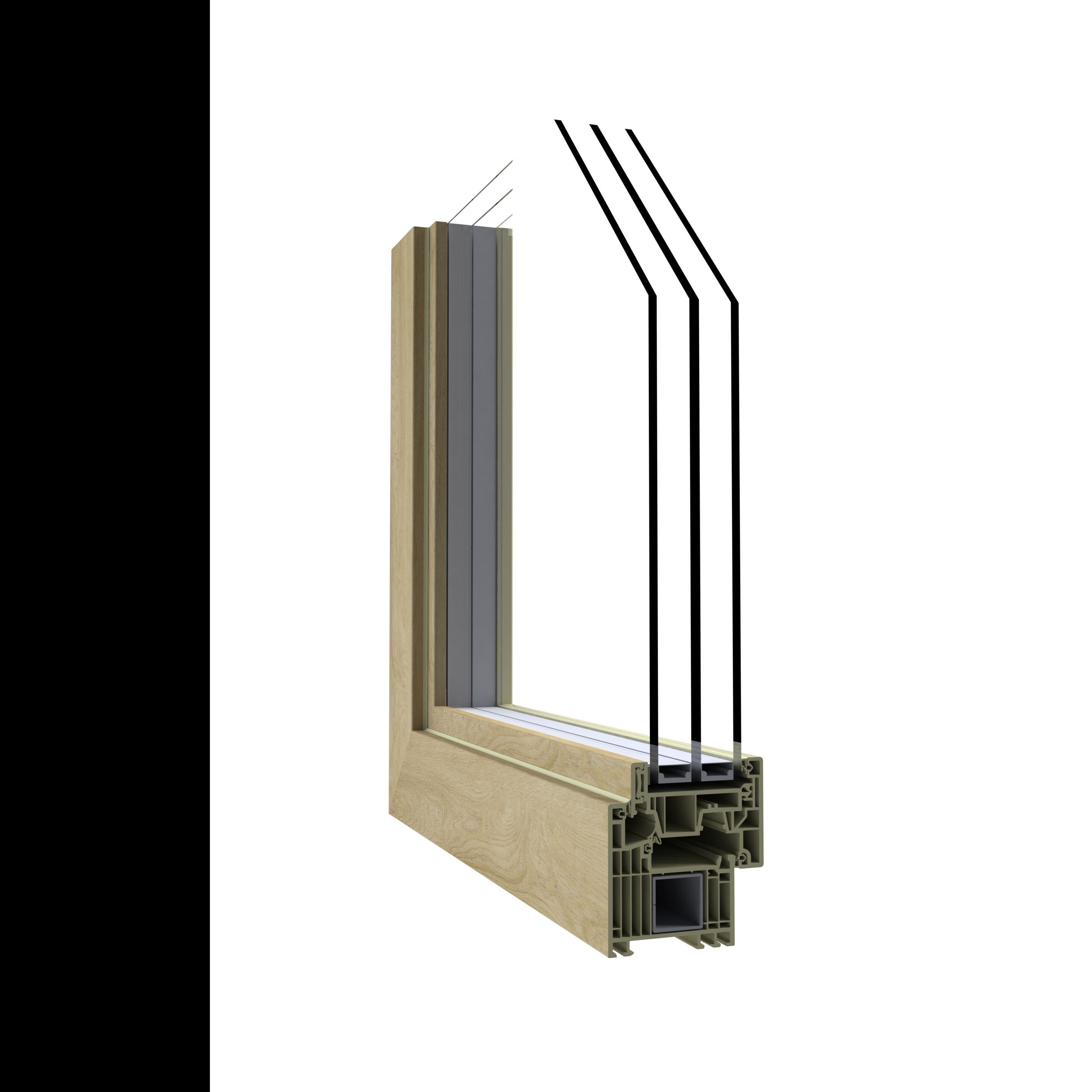 ПВХ створки тепловой резки окна ALPHACAN ALPHA EXTREME MODULARE ARCH-00037394 - Вид №3