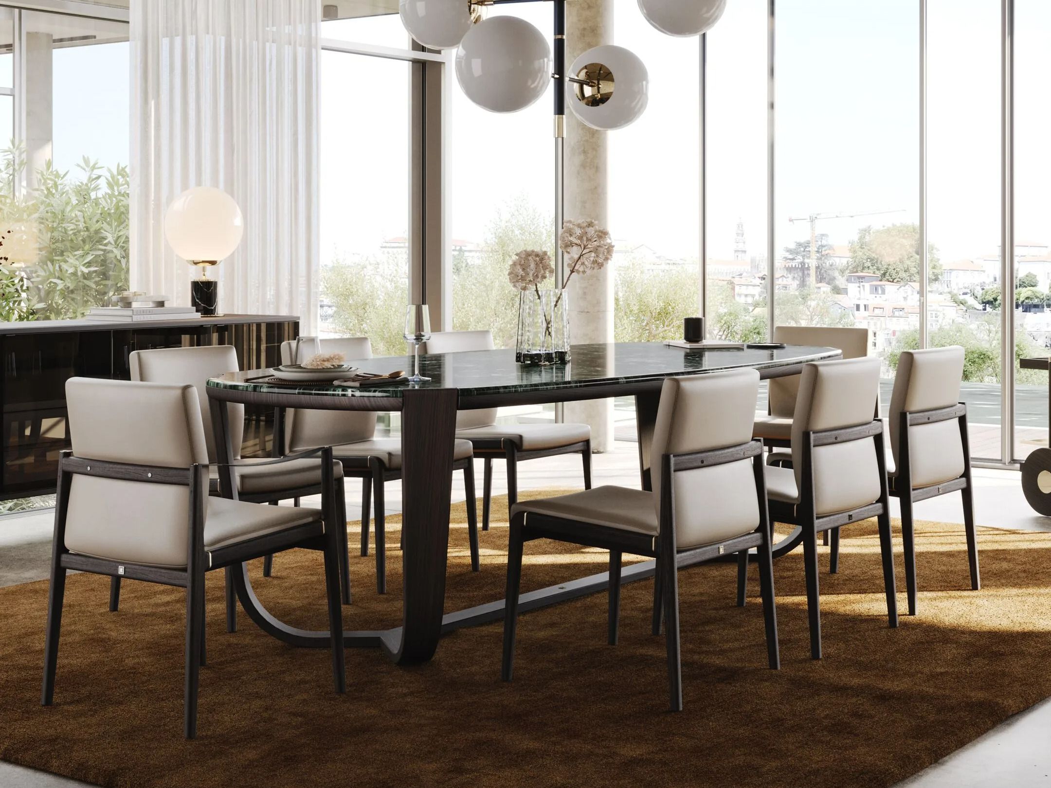 Кожаный стул с подлокотниками Laskasas холст ARCH-00006697 - Вид №1