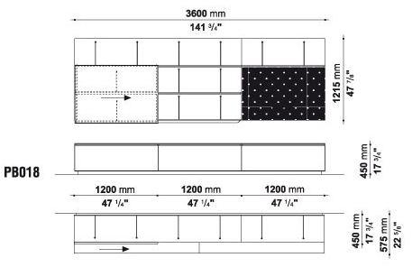 B&B Italia Модульная оборудованная стенка с подставкой под телевизор Pab sun-id-1512474 - Вид №34