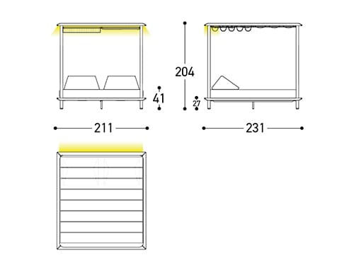 Кровать с балдахином из акриловой и алюминиевой ткани Varaschin Sunmoon ARCH-00069150 - Вид №14