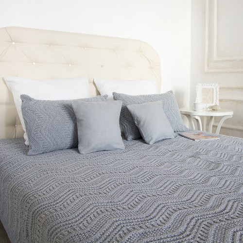 Плед NESTOR 135*220 APERO ДИЗАЙНЕРСКИЕ, ВЯЗАНЫЕ, ОДНОТОННЫЕ 010327 Серый  - Вид №1