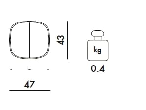 Напольная ткань сплошной цвет подушки Kartell Hiray ARCH-00006212 - Вид №24