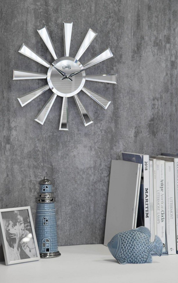 Часы настенные металлические Tomas Stern 8011 TOMAS STERN СОЛНЦЕ 00-3872722 Хром  - Вид №1