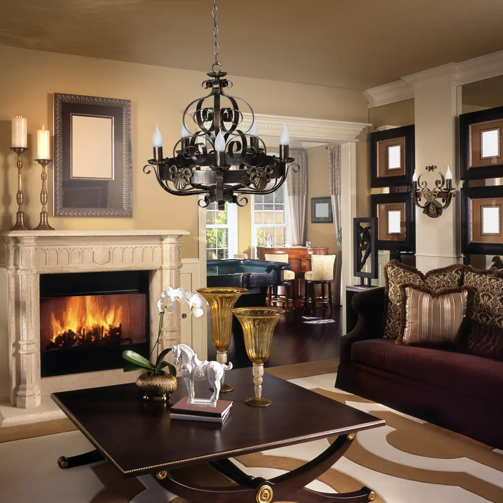 Люстра подвесная Vitaluce Kantri 5 ламп 15м² Е14 цвет черненое золото STLM-2145705 - Вид №12