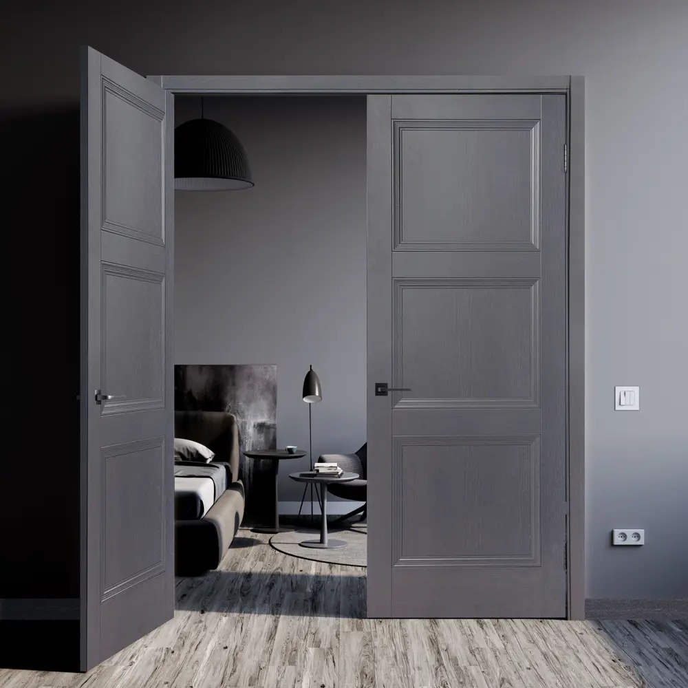 Дверь межкомнатная глухая трилло 60x200 см Hardflex цвет грей легно с замком и петлями 82347850 STLM-2069661 МАРИО РИОЛИ  - Вид №8