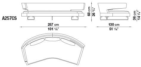 B&B Italia Изогнутый диван из ткани Arne sun-id-1395364 - Вид №5