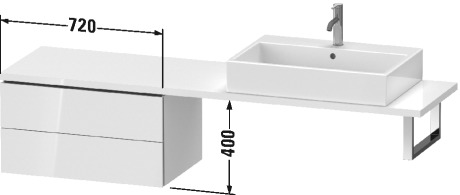 LC584804949 Шкафчик для компактной консоли L-Cube #LC5848 720 x 477 мм Графит матовый, декор Duravit - Вид №1