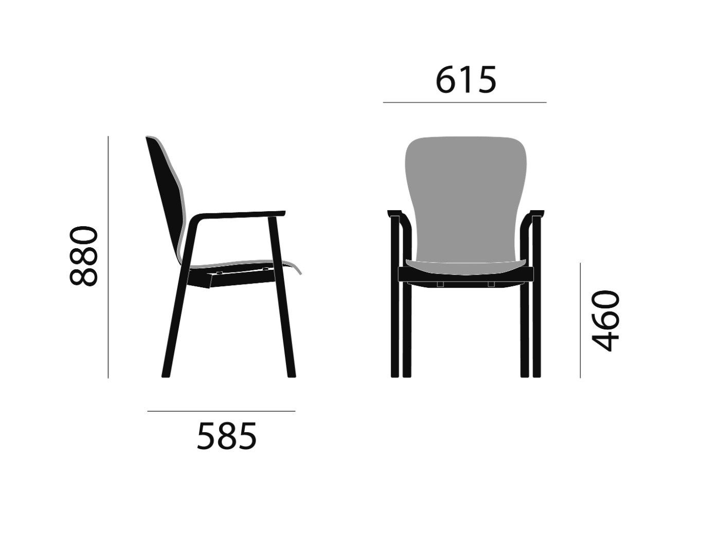 Деревянный штабелируемый стул с подлокотниками Brunner feel ARCH-00075824 - Вид №9