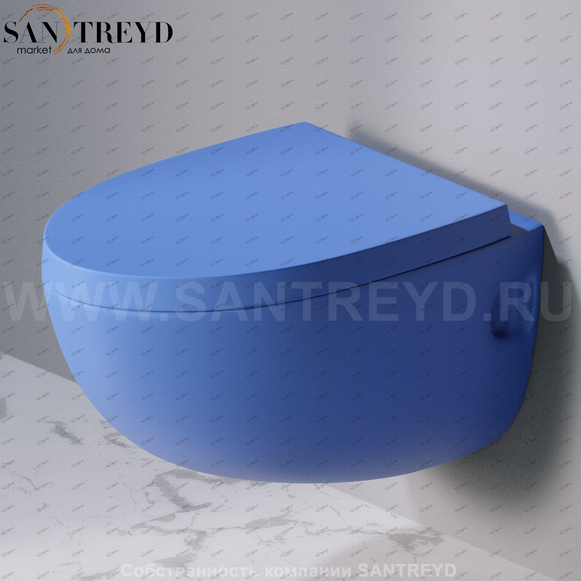 S511140 Подвесной унитаз настенный Синий A. e T. Italia OVAL Италия AeT ITALIA