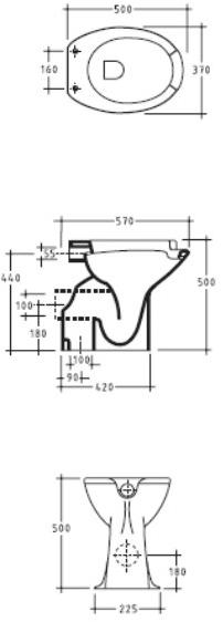 Компакт унитаз с бачком Белый Galassia Comunità e disabilità Италия sun-id-1425379 - Вид №1