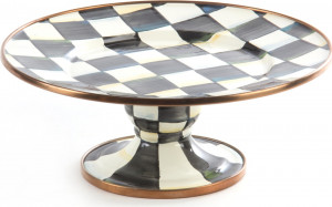 10641809 Mackenzie-Childs Блюдо сервировочное на подставке Mackenzie-Childs Courtly Check, 20см Сталь