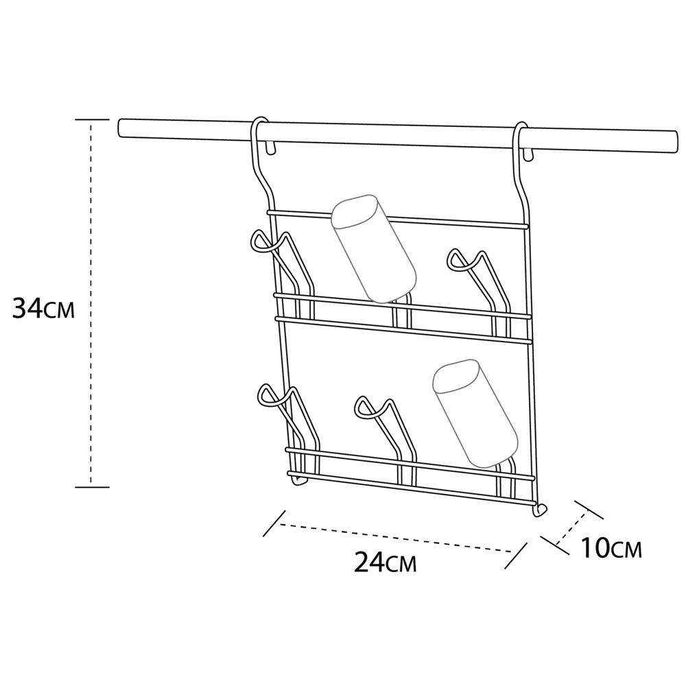 Полка для 6-ти бокалов Delinia 24x10x34 см сталь цвет хром STLM-2161175 - Вид №3