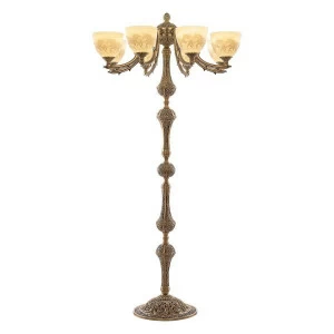 Торшер хрустальный на 8 ламп 138х69 см золотой Bohemia Ivele 72009T/8/210 FP P1 U Horse BOHEMIA IVELE  00-3889393 Бежевый;золото;прозрачный