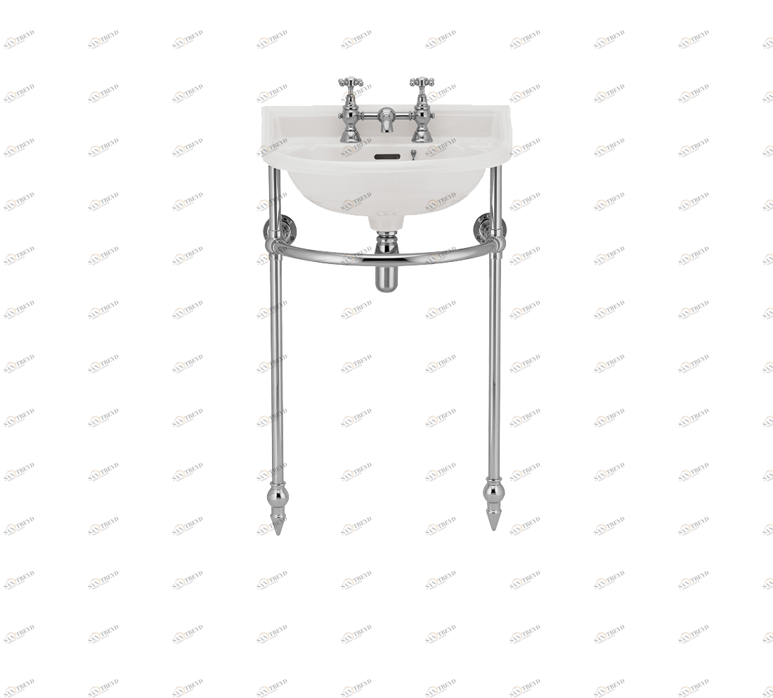 Gentry Home Таз большой белый Victorian Никель GH100577