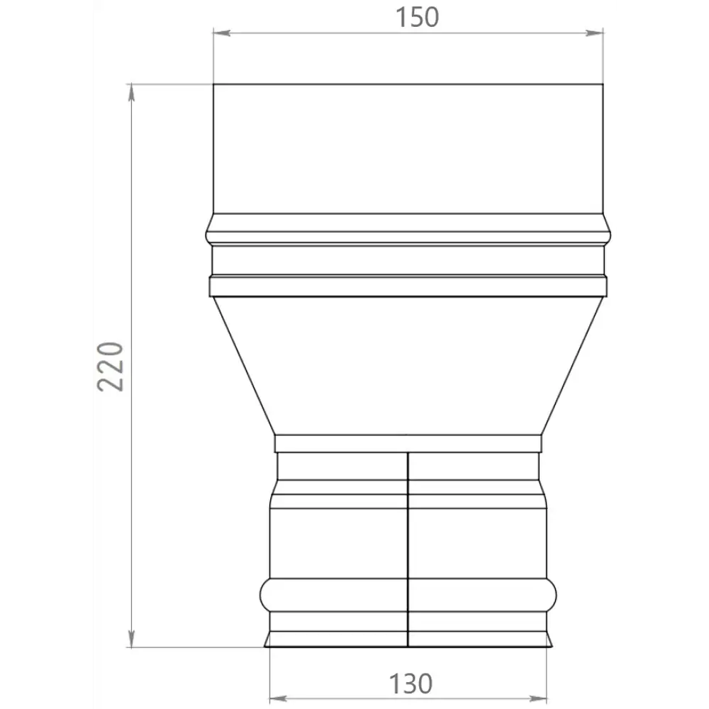 Переход Металлик и Ко ø 130-150 мм (430/0.8 мм) STLM-2000998 - Вид №2