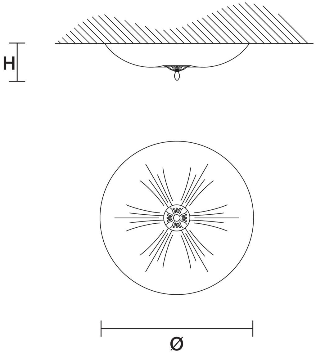 Masiero Потолочный светильник прямого света зернистый Glass sun-id-1369815 - Вид №1