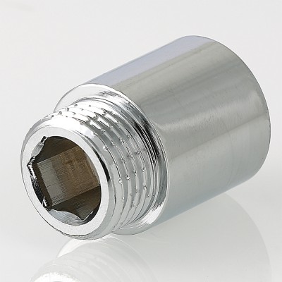 VTr.198.C.0415 Фитинг резьбовой – удлинитель хромированный Valtec 1/2" х 15 мм  - Вид №3