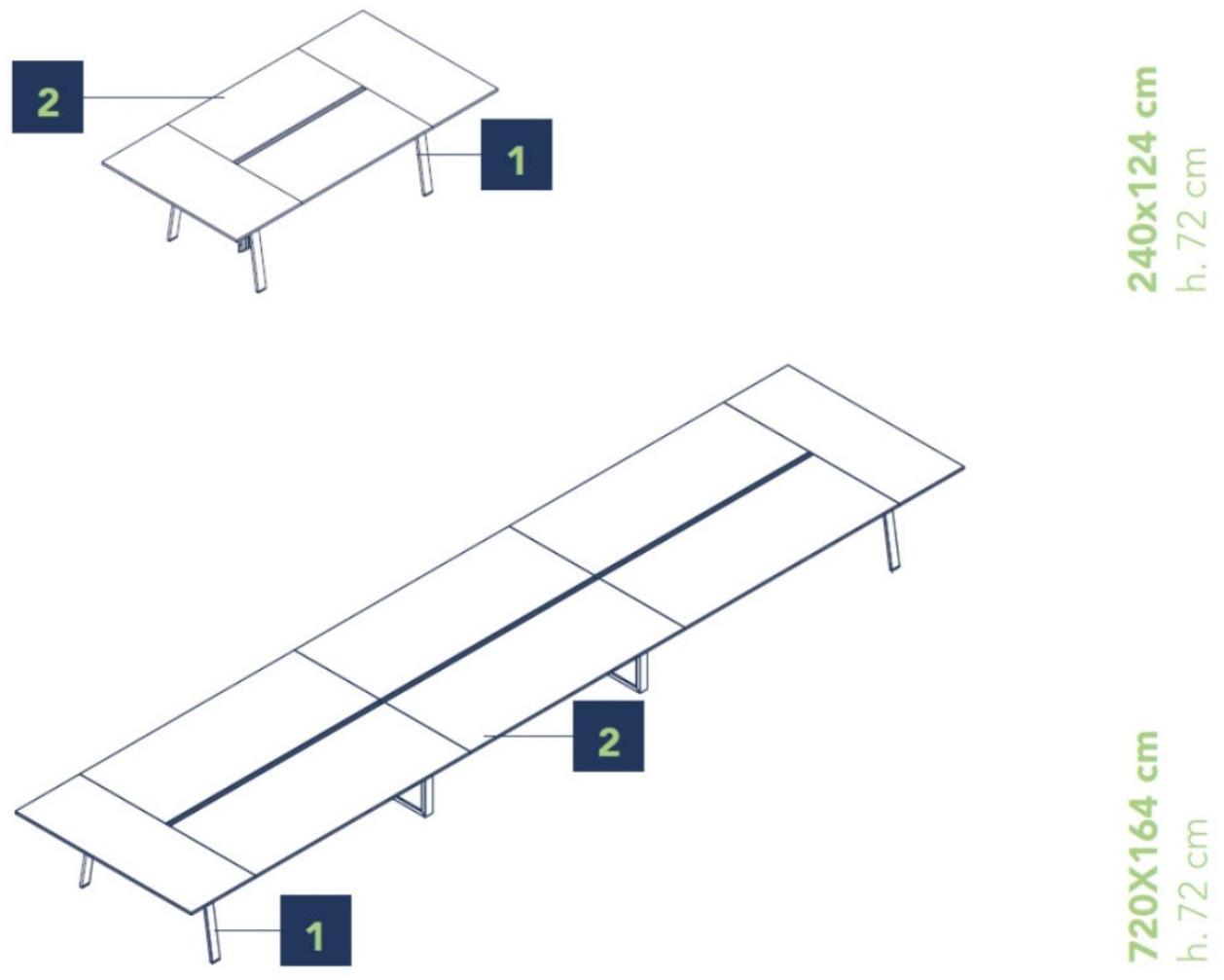 Bralco Модульный стол для совещаний из дуба Take off sun-id-1513294 - Вид №3