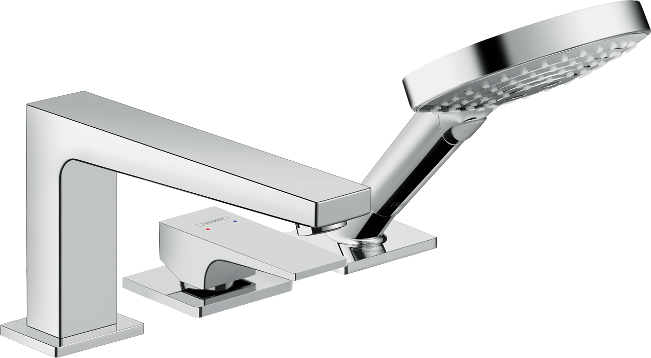 32551000 Metropol однорычажный смеситель для ванны на край, 3 отверстия, с рычажной ручкой Hansgrohe 