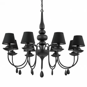 Подвесная люстра Ideal Lux Blanche SP8 Nero IDEAL LUX ДИЗАЙНЕРСКИЕ, BLANCHE 057261 Черный