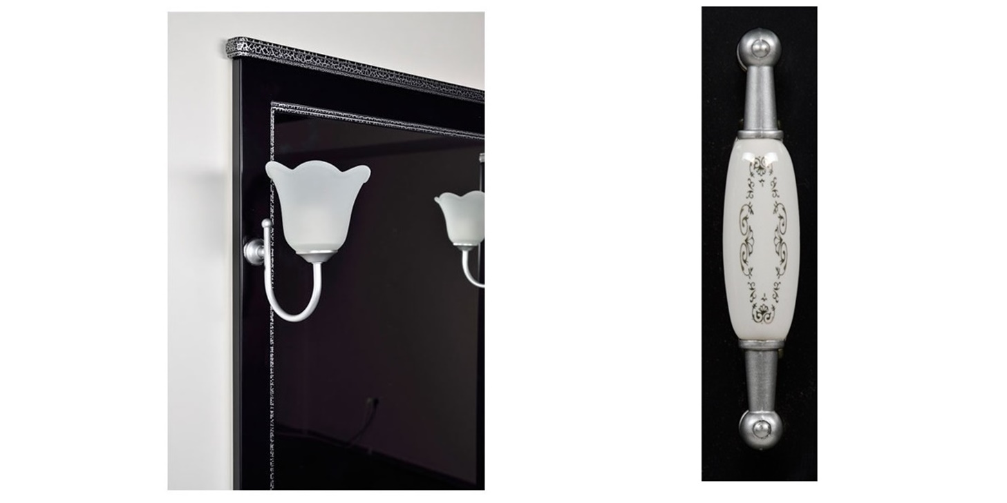 Комплект мебели Aquanet Валенса 80 черный краколет/серебро 00180459 - Вид №5