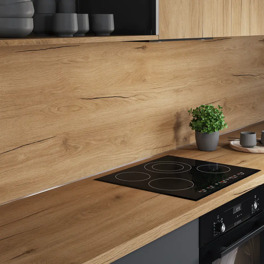 Столешница кухонная Slotex Верея 240x60x3.8 см ДСП цвет золотистое дерево DELINIA ДСП Постформинг STLM-2142067 - Вид №5