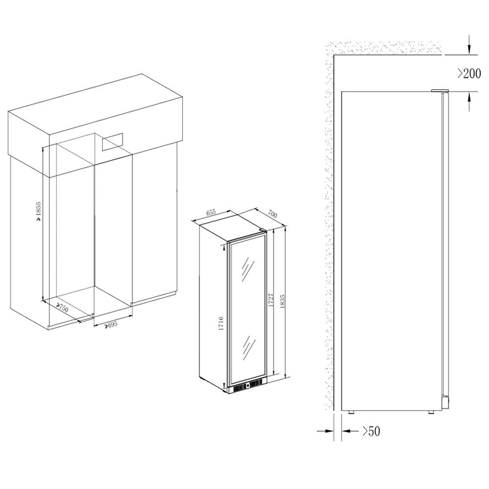 9173344 Винный шкаф Temptech CPRO1800SX-24 серебристый STDN-0029448 - Вид №4