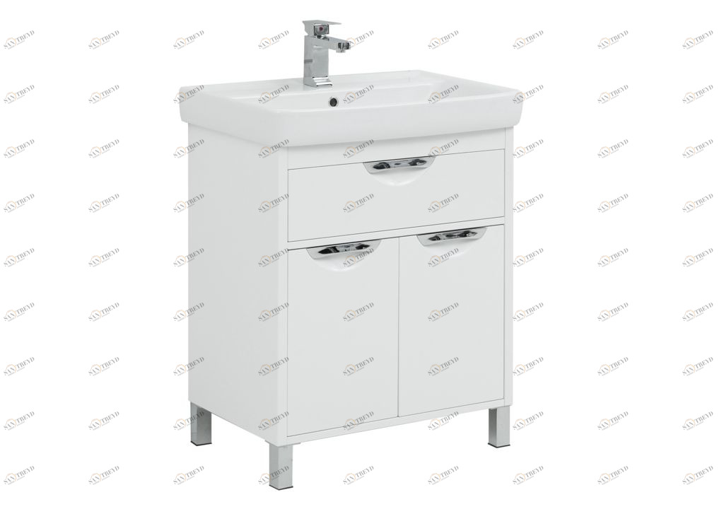 Тумба с раковиной Aquanet Гретта 70 New белый (1 ящик, 2 дверцы) 0023357900215663