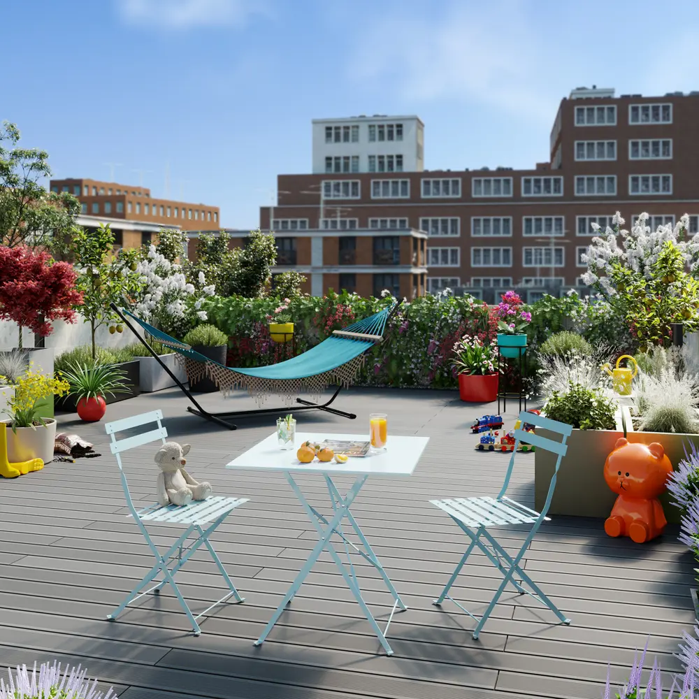 Стул Naterial Flora Origami складной 47х41х80 см сталь синий STLM-2202651 - Вид №7