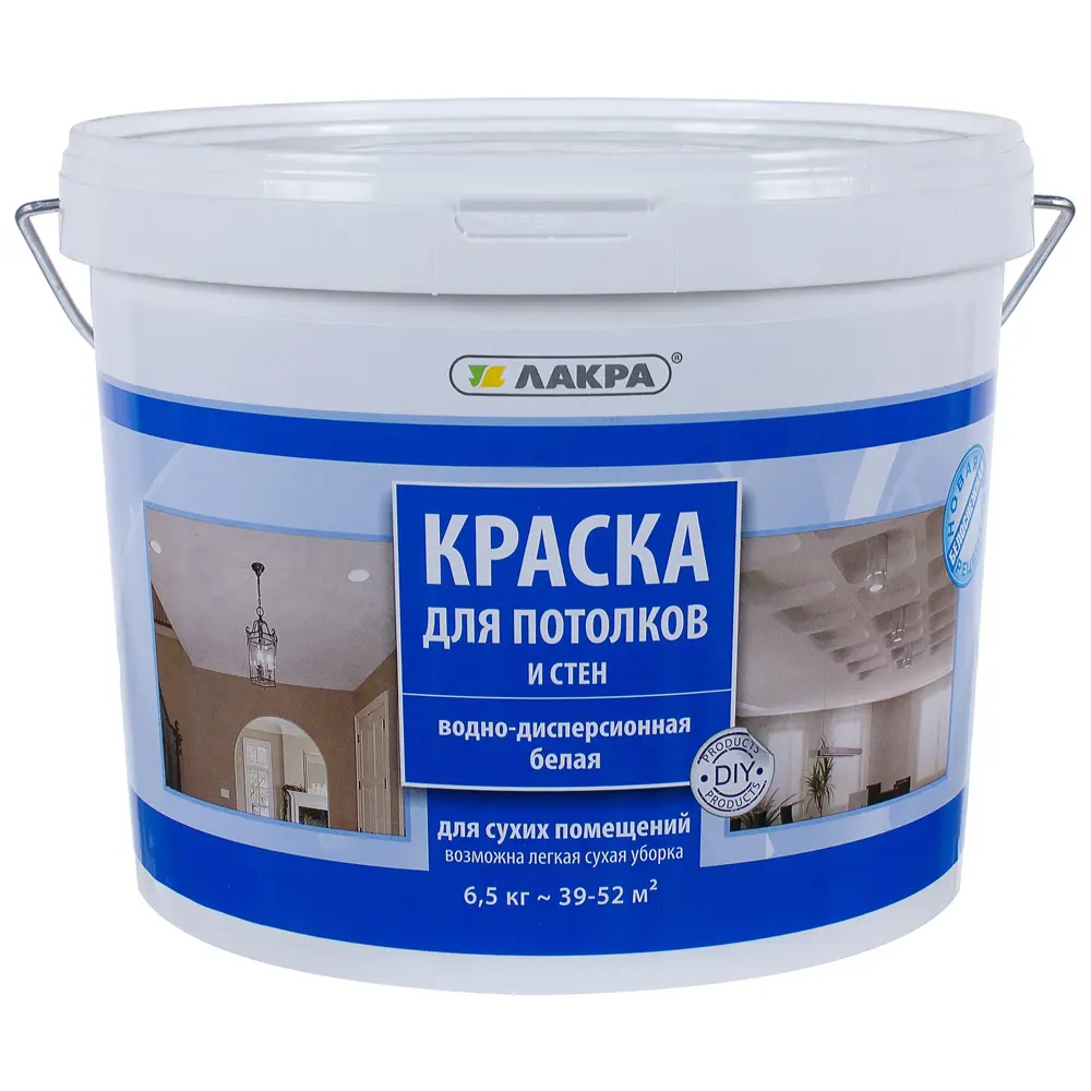 Краска водно-дисперсионная Лакра цвет белый 6.5 кг STLM-2130265