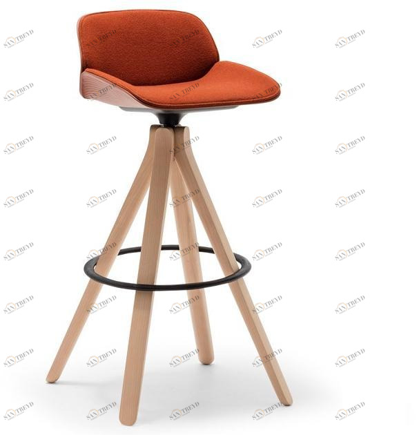Andreu World Табурет высокий поворотный со спинкой Nuez Bq2779