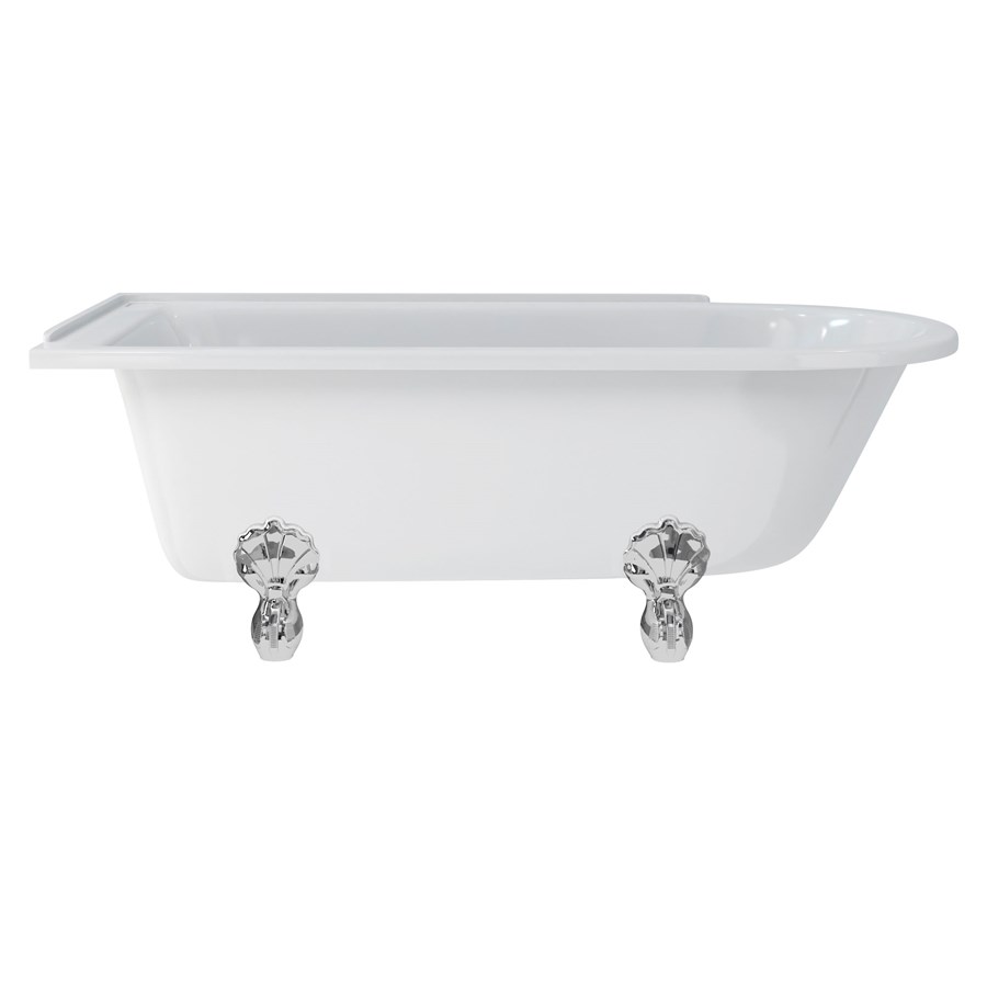 Burlington Hampton 170см душевая ванна с роскошными ножками для левой руки Левая рука с ножками Luxury Arc в белом цвете E13 L2W 