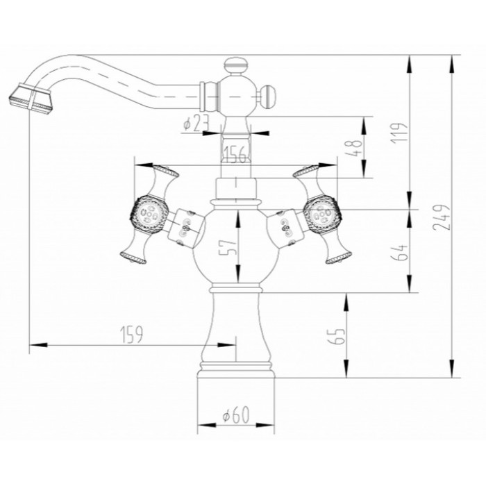Zorg A 7008U-BR смеситель на умывальник Смеситель для кухни Zorg  - Вид №3