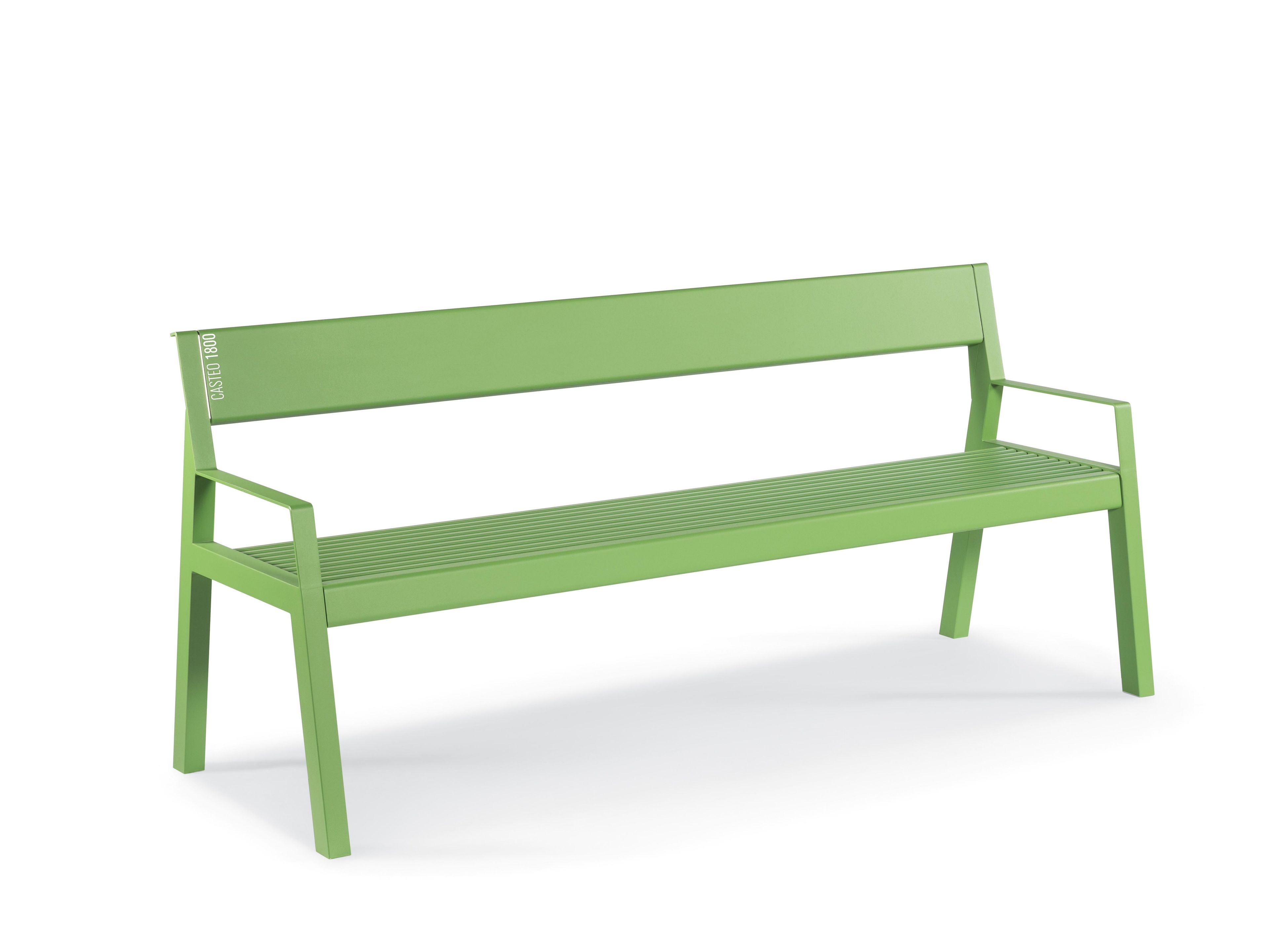 Стальная скамья со спинкой с подлокотниками City Design Casteo ARCH-00032759