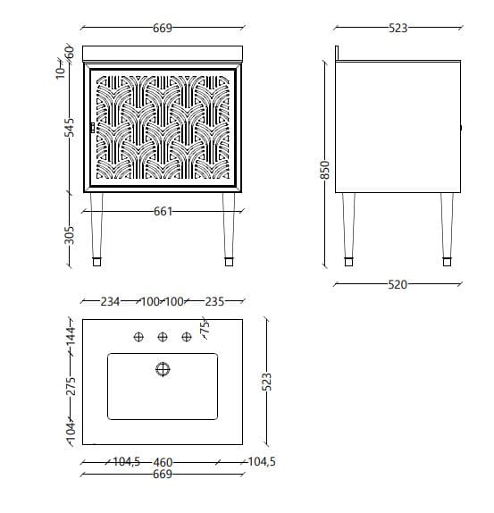 Деревянная одиночная раковина с дверцами Park Avenue CORA 1S ARCH-00021464 - Вид №4