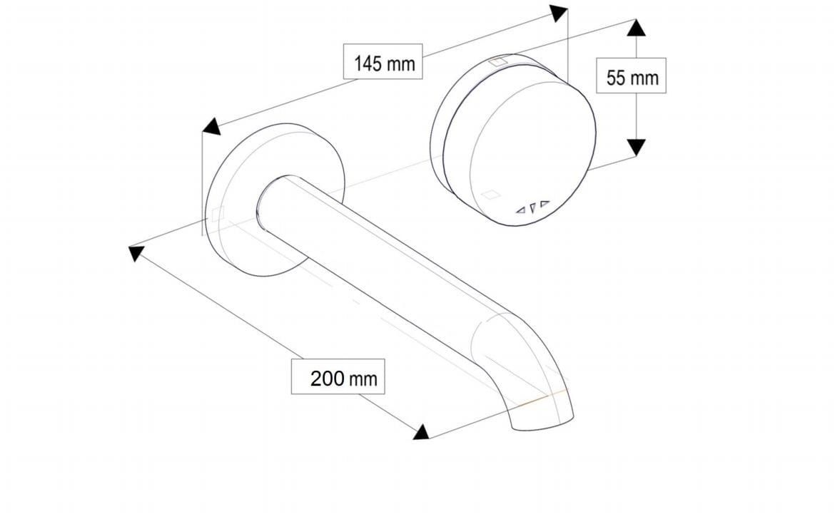 Настенный смеситель для раковины с 2 отверстиями rvb TUNE ARCH-00135405 - Вид №1