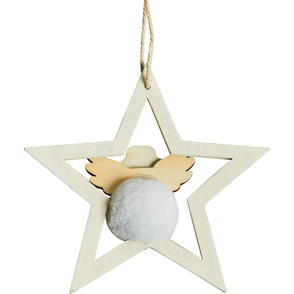 87036550 Елочная игрушка Звезда 10.5x10.5 цвет бежевый STLM-1444361 Santreyd  - Вид №1