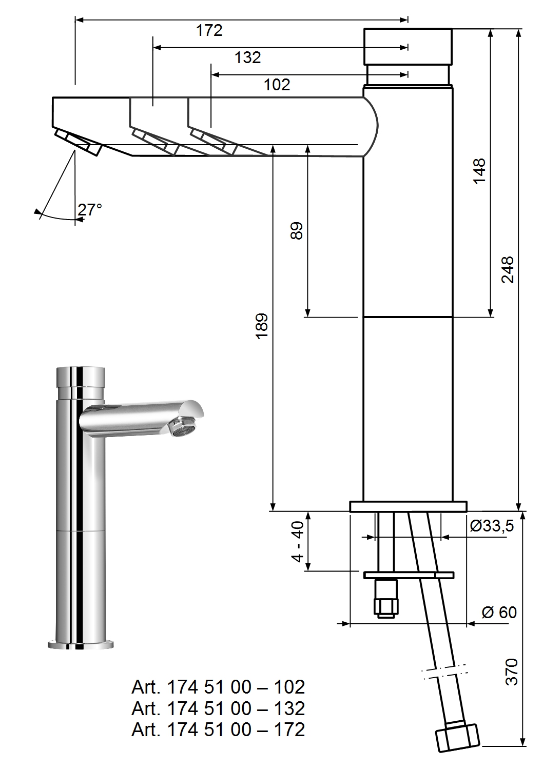 Benkiser Самозакрывающийся кран 174-50-00  - Вид №2