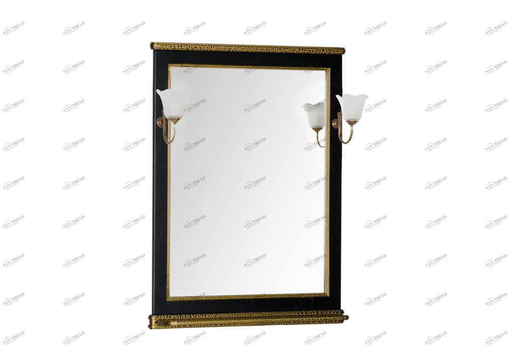 Зеркало Aquanet Валенса 70 черный краколет/золото 00180292