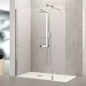 Novellini. Душевой уголок 100x100 см H2 с хромированным профилем KUADRA