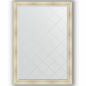 BY 4504 Зеркало с гравировкой в багетной раме - травленое серебро 99 mm EVOFORM Exclusive-G